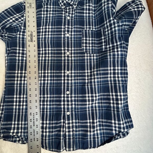 J.Crew Indian Madras Mens Slim-Fit Blue White Plaid Button-Down Shirt XL Cotton - Picture 8 of 8